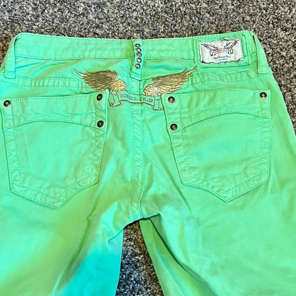 Robin’s Jeans Bright Green Marilyn Straight Leg Pants